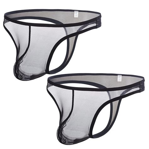Buy Mini T-Back Underpants Men Sexy Bikini Thong Mesh See Through ...