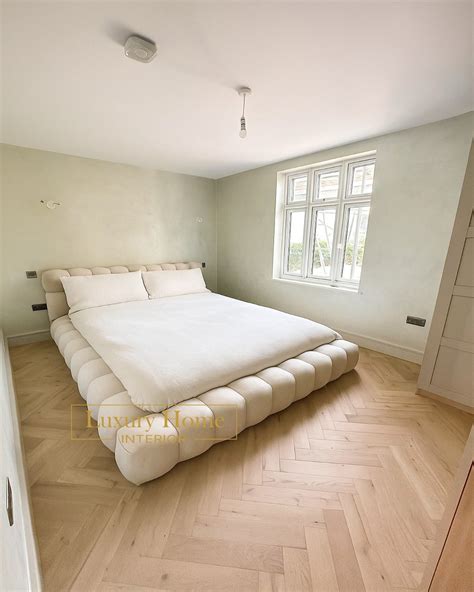 The Bespoke Portofino Marshmallow Upholstered Low Profile Bed Frame- F ...