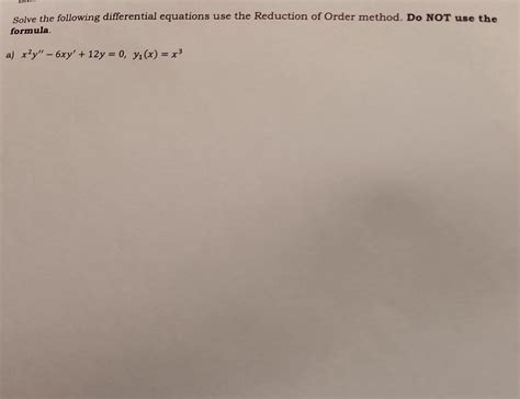 Solved Solve the following differential equations use the | Chegg.com