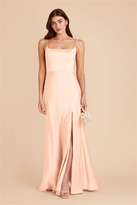 Peach Satin Bridesmaid Dresses