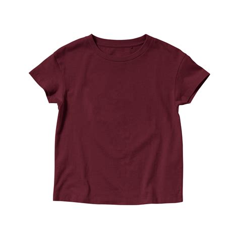 Blank Maroon T-shirt Crew Neck Short Sleeve for Kids 11728277 PNG