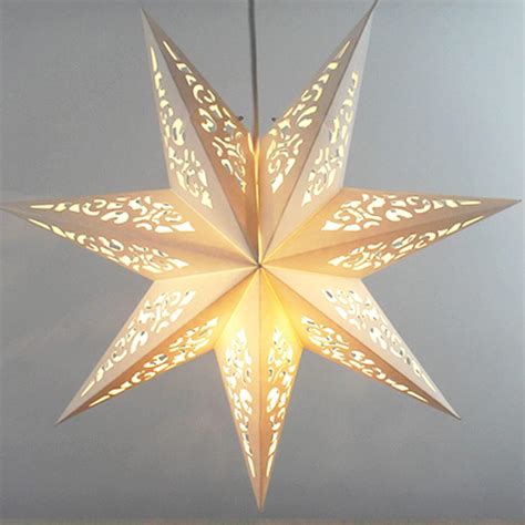 Amazon.com: CLISPEED Christmas Paper Star Lantern Lampshade: 45cm 3D Hanging Hollow Out Paper ...