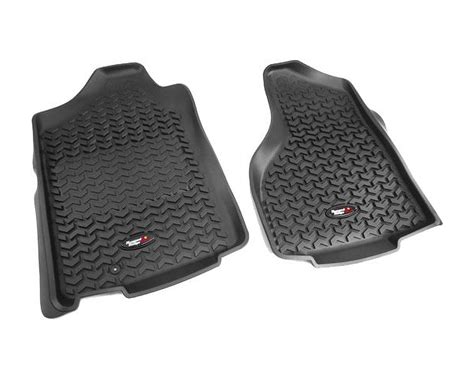 Rugged Ridge Floor Liner, Front Black, Thermoplastic Chevron Design ...