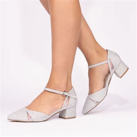 Silver Shoes Low Heel Shoes For Women Where's That From Stormi Low