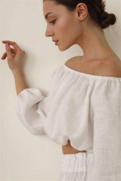 Linen Two Piece Set Two Piece Set Women White Linen Set - Etsy