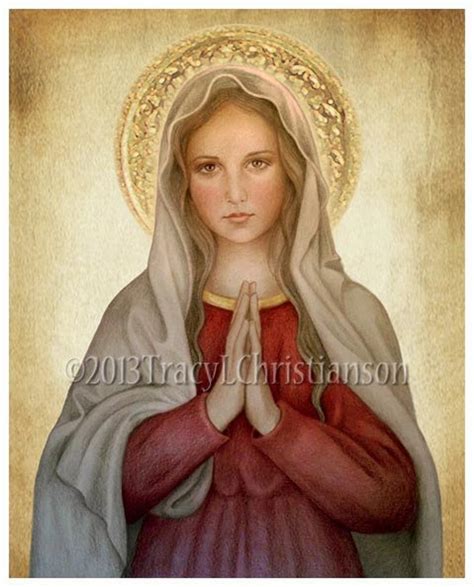Mary, Mother of God Catholic Art Print, Blessed Virgin Mary, Our Lady ...