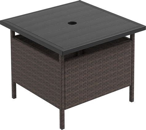 Amazon.com : Giantex Umbrella Table, Outdoor Side Table with 2 ...