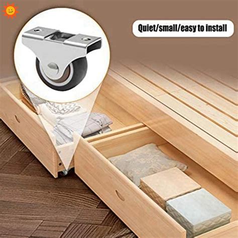 4 mini casters linear wheels 25 mm furniture casters removable fixed ...