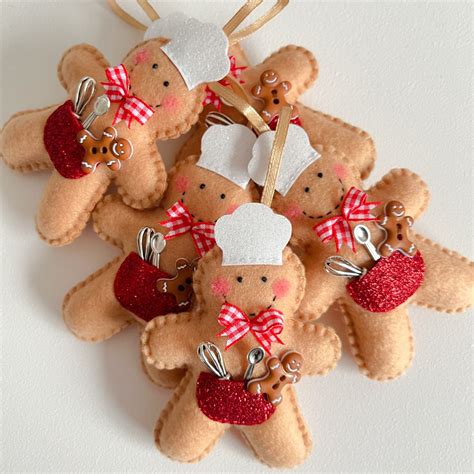 Felt Baker Gingerbread Man Ornaments