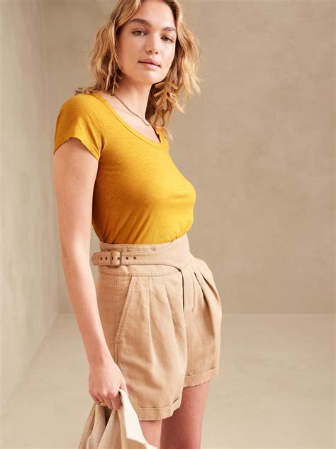 Slub Scoop-Neck T-Shirt | Banana Republic