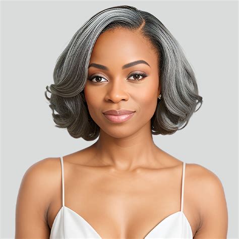 Amazon.com : HANASCC Salt and Pepper Wigs for Women 10" Glueless Grey ...