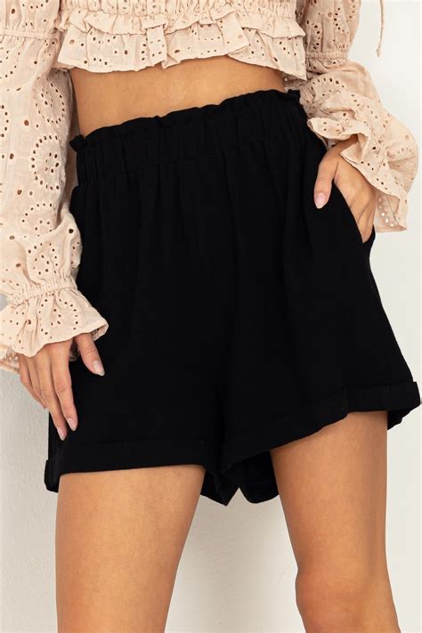 Black High-Waisted Shorts – PinkBlush