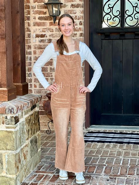 Camel Vintage Wash Corduroy Overalls - Rivers' Rustic Designs
