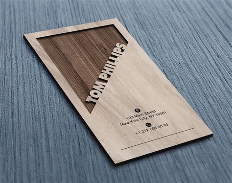 Personalized Wooden Embossed Laser Cut Business Card, Custom Wood ...