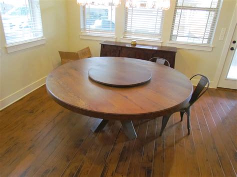 72 Round Reclaimed Wood Dining Table / Bedford Rustic Solid Wood X ...