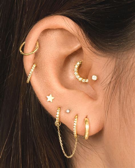 Ear piercing ideas cartilage earrings – Artofit