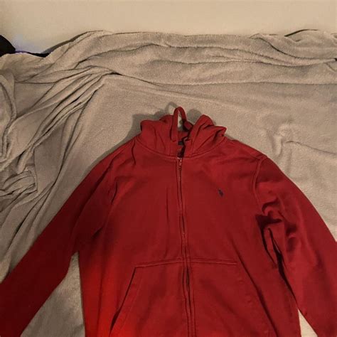 Us Polo Hoodie Red n Blue Large - Depop