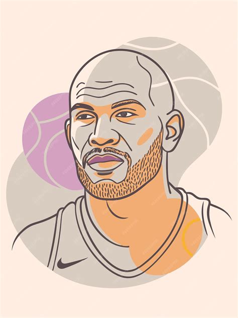 A drawing of a basketball player with a bald head | Premium AI ...