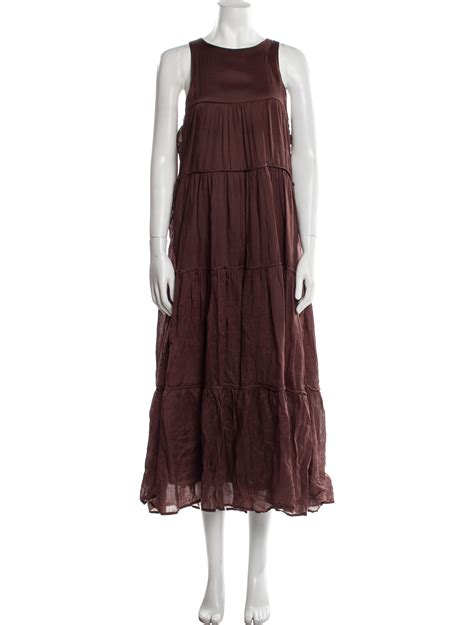 Dissh Crew Neck Long Dress - Brown Dresses, Clothing - WDHIS22336 | The ...