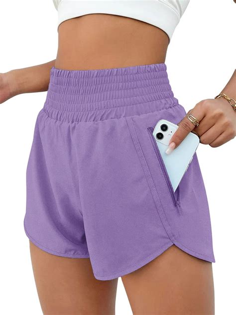 Womens Athletic Shorts High Waisted Running Shorts Gym Workout Shorts ...