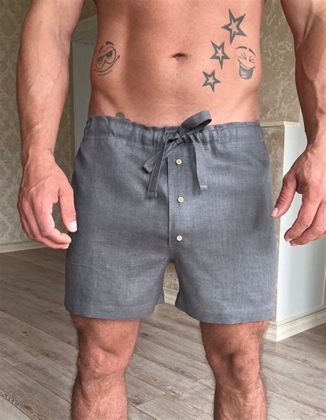 Linen Boxers Shorts, Latex Free Men Linen Briefs With Linen Lace ...