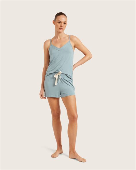 Bamboo Women's Sleep Shorts in Mineral Blue – Boody AU