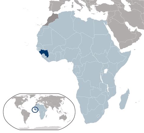 Large location map of Guinea | Guinea | Africa | Mapsland | Maps of the World