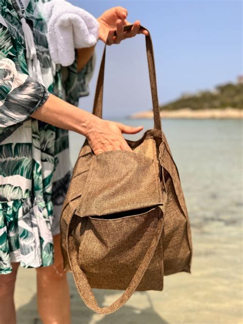 Men's Beach Bag With Separate Towel Pocket and Dual Handles, Versatile ...