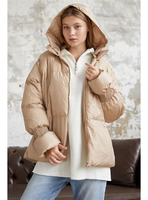 Beige Puffer Jacket