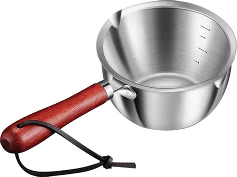Butter Warmer Pot Stainless Steel Milk Warmer with Wooden Handle for ...