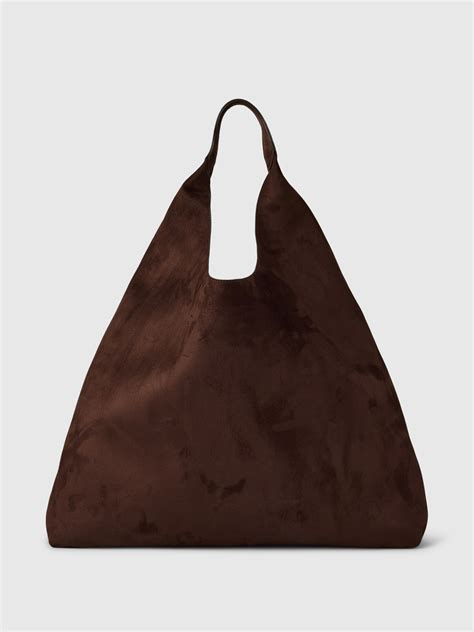 Gap Vegan Suede Slouchy Tote Bag In Chocolate Cake Brown | ModeSens