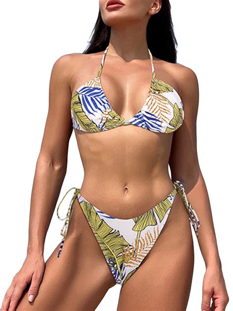 FEORJGP Women's Triangle Bikini Ladies Sexy Bodycon Swimsuits ...