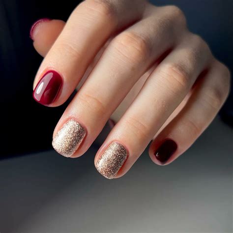 13 Elegant Rose Gold Burgundy Nails For Inspiration - Nail Designs Daily