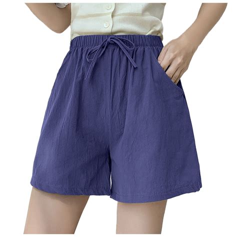 Beach Shorts Women Women Linen Shorts Bermuda Gym Athletic Wide Leg ...