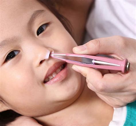 Infant Nose Cleaning Tweezer with LED Light Round-Head Safe and ...