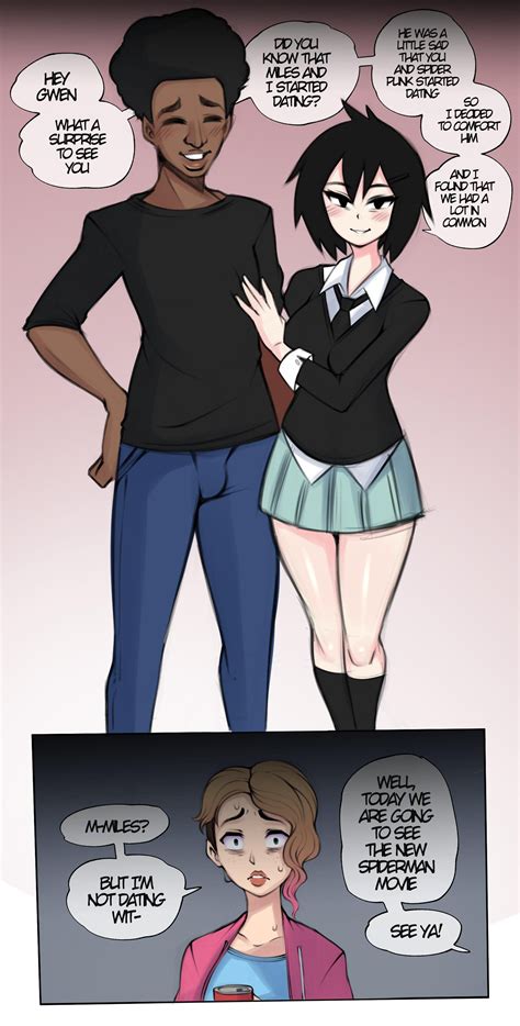 Sorry Gwen,looks like Peni got him first. | Miles and Peni Shipping | Spiderman funny, Spiderman ...