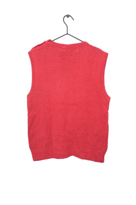 Crests Red Sweater Vest Free Shipping - The Vintage Twin