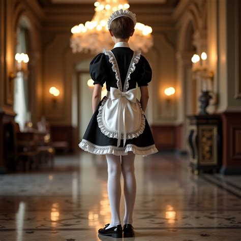 pg13 of a cute male model wearing a frilly french maid costume the ...