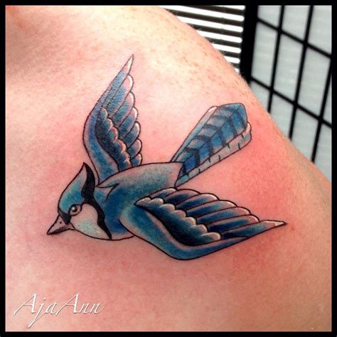Blue Jay Bird Tattoo - Watercolor Tattoo Design
