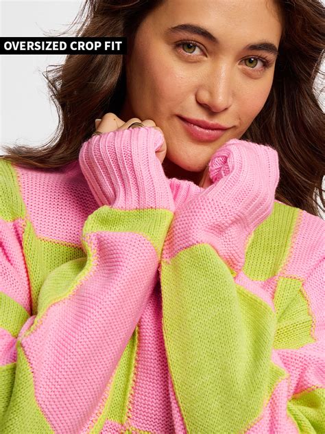 Buy Solids: Pink, Green (Colourblock) Womens Turtle Neck Sweaters Online