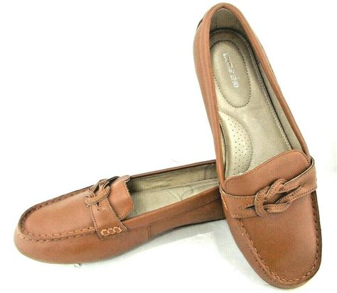 LANDS END womens shoes slip on flats multi sizes leather comfort ...