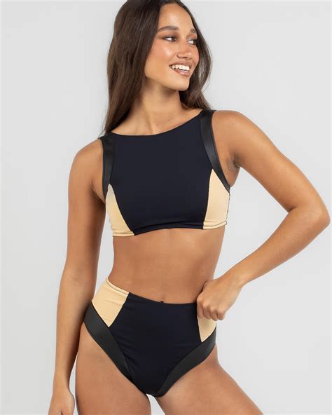 Shop Rip Curl Mirage Ultimate High Neck Bikini Top In Sand - Fast ...
