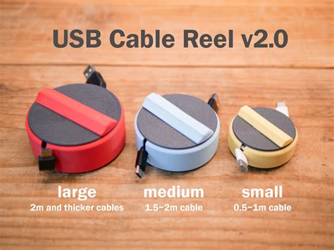 Make of USB Cable Reel v2.0 by 3D 2Lab | Download free STL model ...