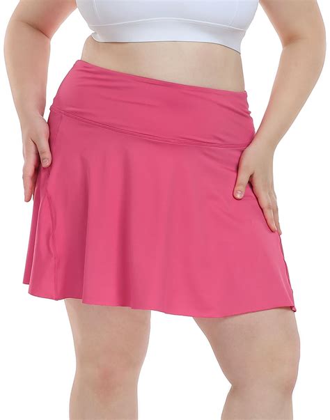HDE Women's Plus Size Tennis Skort Pleated Skirt with Shorts Hot Pink ...