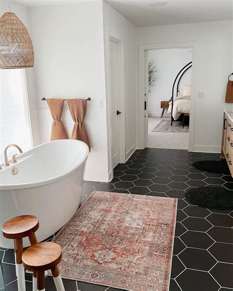 Black Hexagon Floor Tile Bathroom Ideas | Viewfloor.co