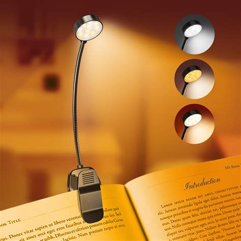 KTEBO [Upgraded] Rechargeable Book Reading Light Lamp, LED Book Light ...