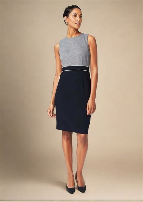 HOBBS Navy Sleeveless Shift Dress