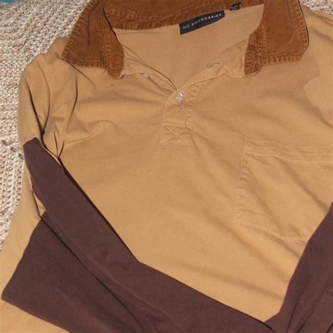 NO BOUNDARIES 2XL (50/52) Tan long sleeve shirt with... - Depop