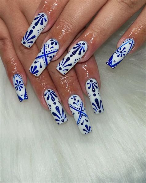 30 Latest Blue And White Nail Ideas To Try In 2024!