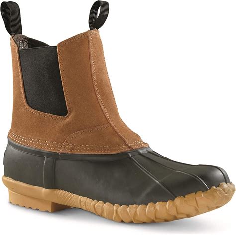 Amazon.com | Guide Gear Men’s Pull On Insulated Leather Duck Boots ...